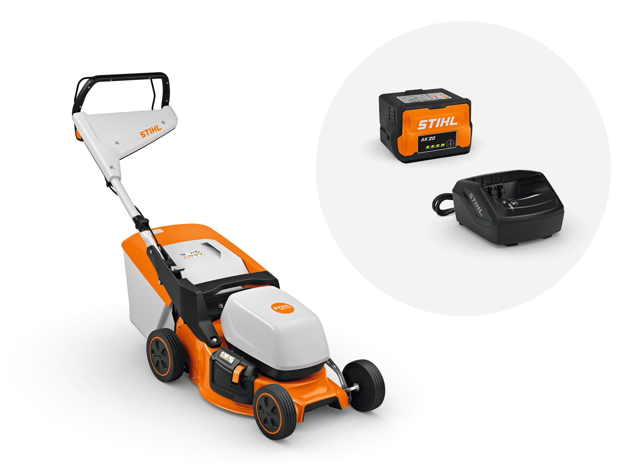 RMA 243 Cordless Lawn Mower with AK 20 battery and AL 101 charger