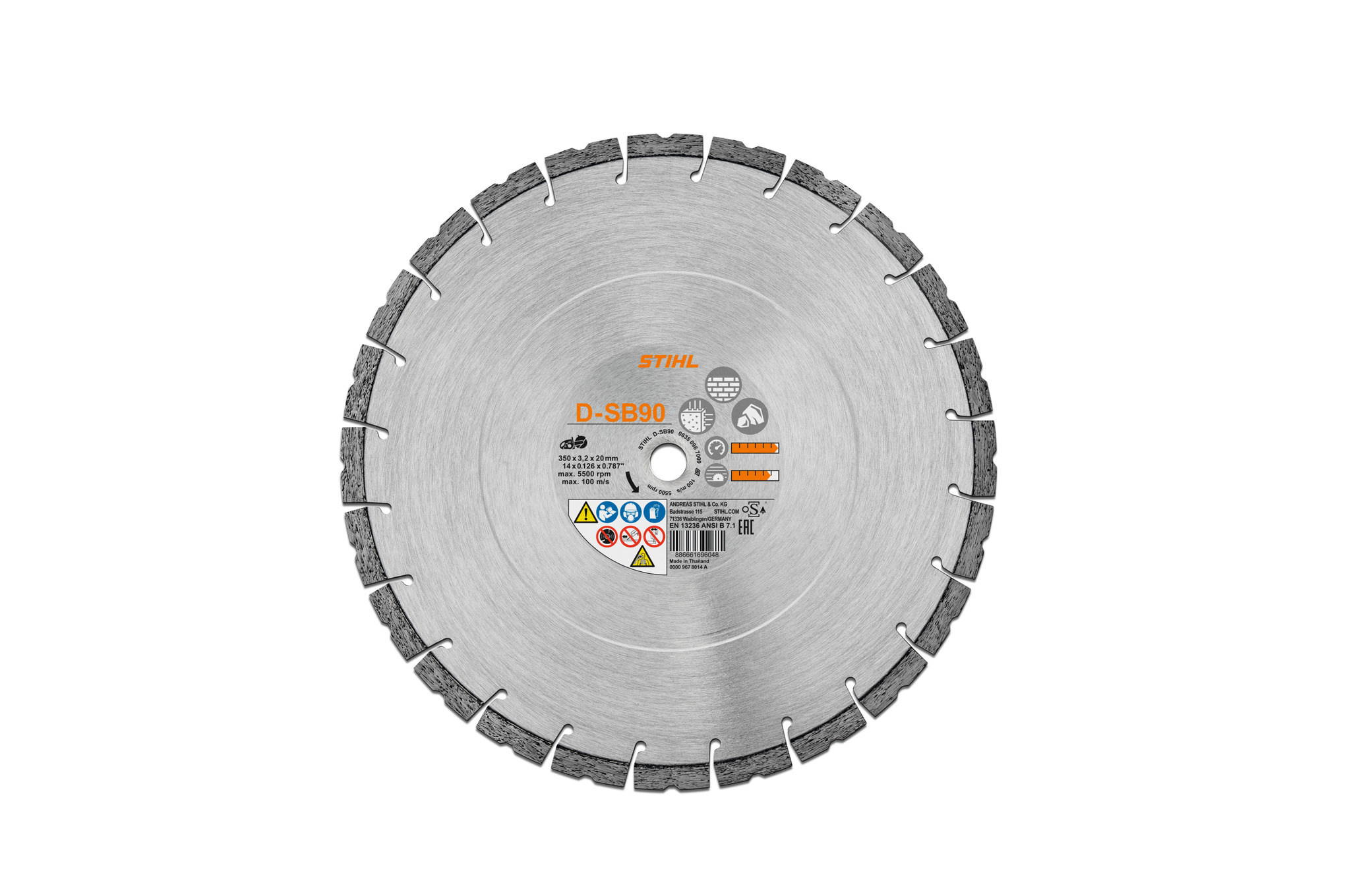 Diamond cutting wheel - Ø 300mm/12", Concrete/Hardstone, D-SB90