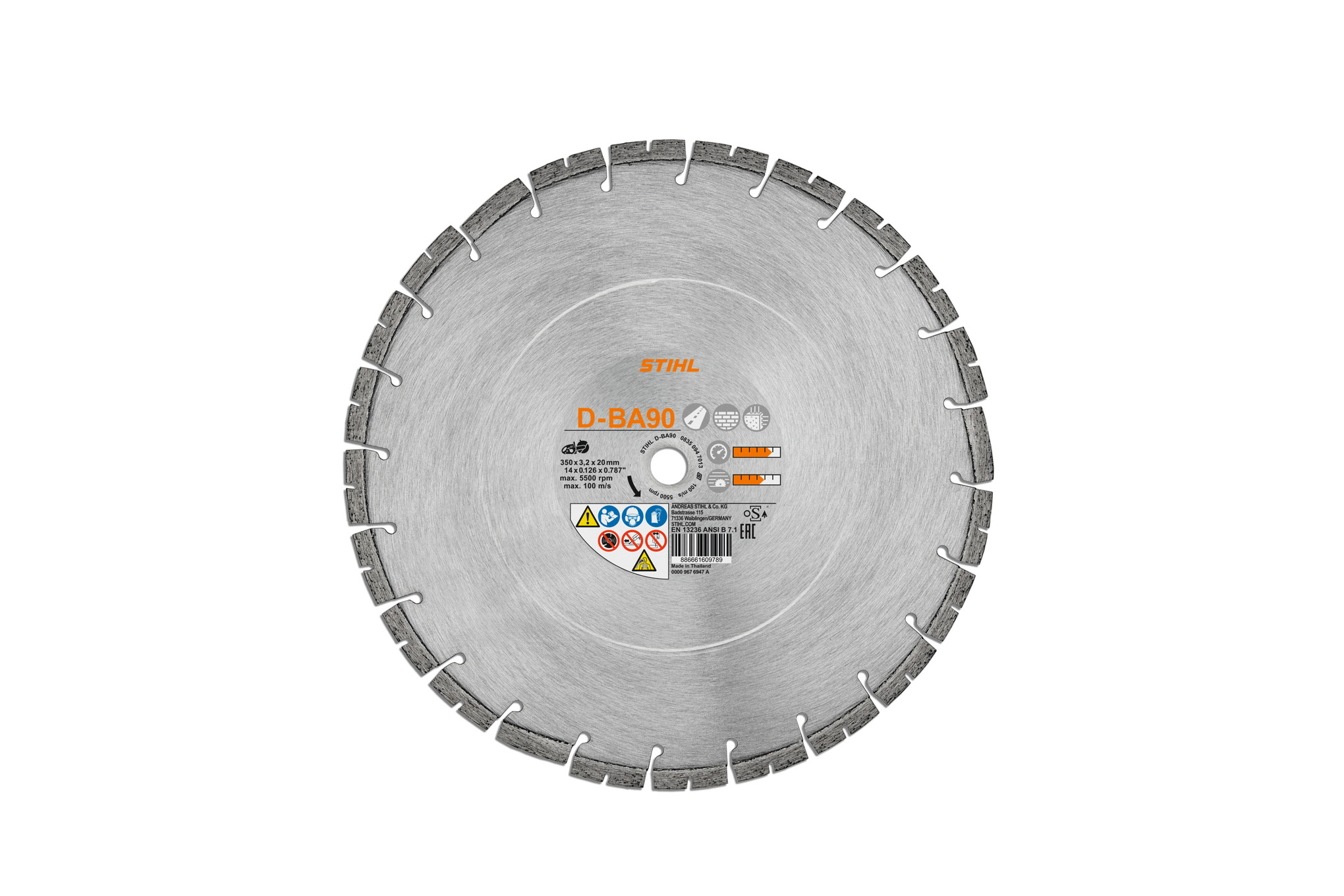 Diamond cutting wheel - Ø 300mm/12", Concrete/Asphalt, D-BA90