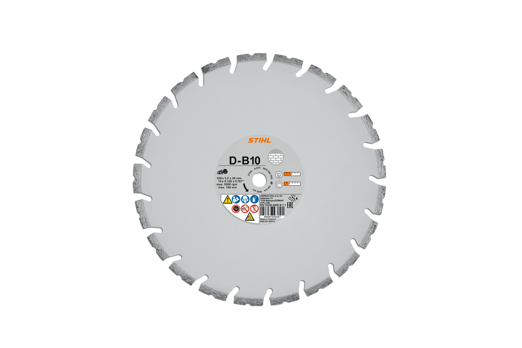 Diamond cutting wheel - Ø 350mm/14", Concrete, D-B10