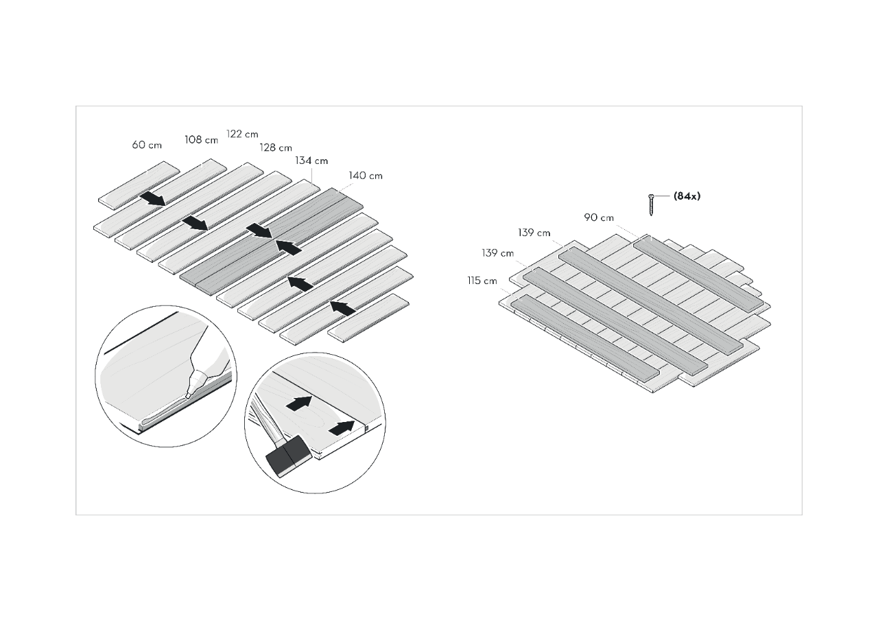 Illustration of wooden base boards