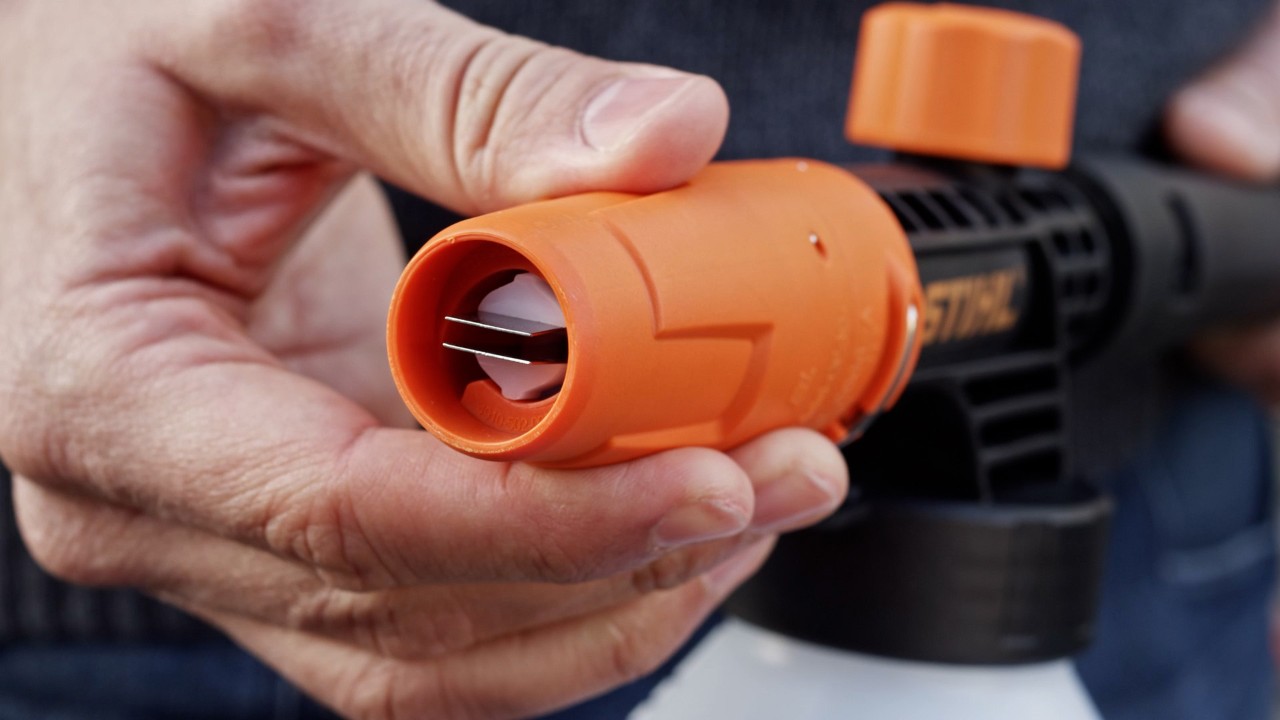 Close-up of a STIHL high-pressure cleaner nozzle