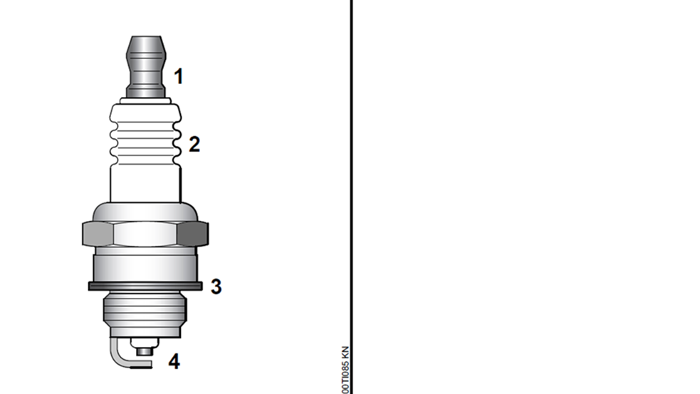 Spark plug numbered diagram