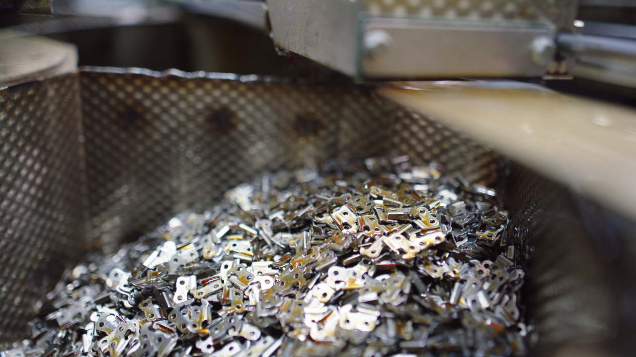 The individual components are punched