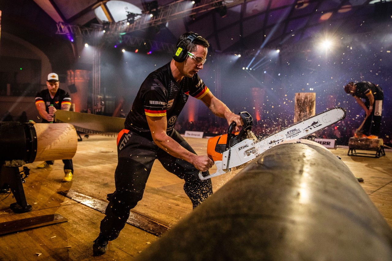 German athlete in the Stock Saw discipline